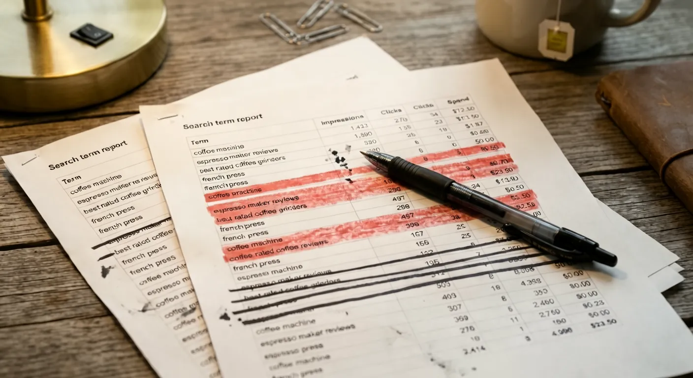 5-Amazon PPC search term report highlighting wasted keywords